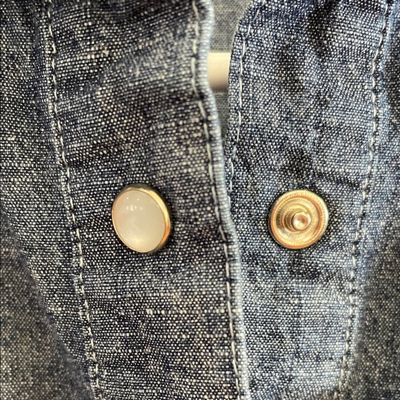 Easel Denim Blue Long Sleeve Shirt Dress - Picture 5 of 9